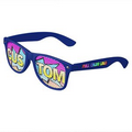 Royal Blue Logo Lenses Custom Printed Lenses Retro Sunglasses - Full Color Arm Printed